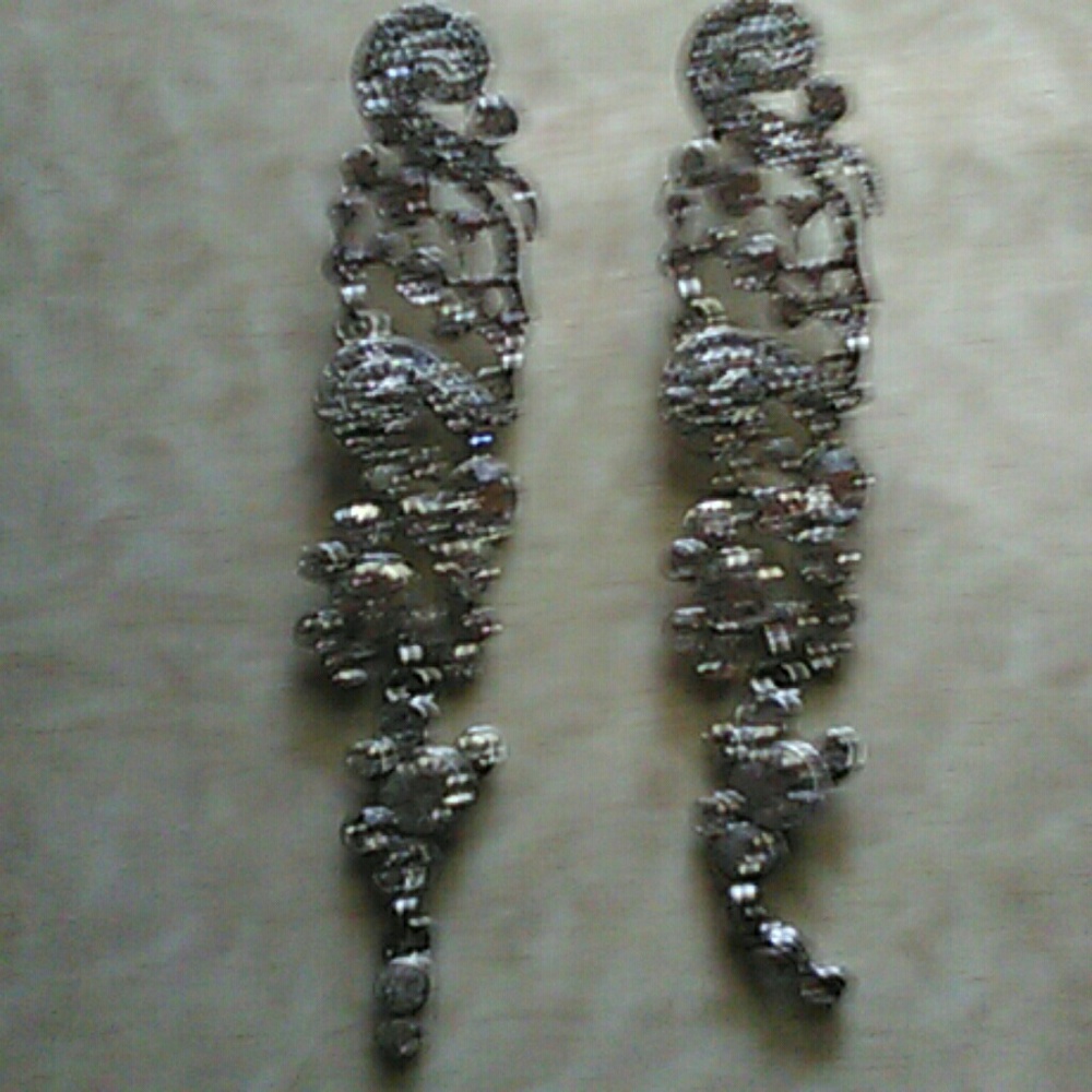 Rhinestone drop earrings - Picture 2 of 3